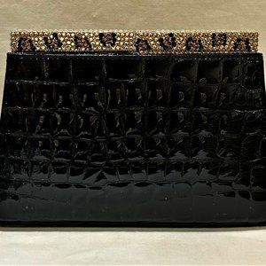 Isabella Adams Faux Croc Crystal Evening Bag Clutch